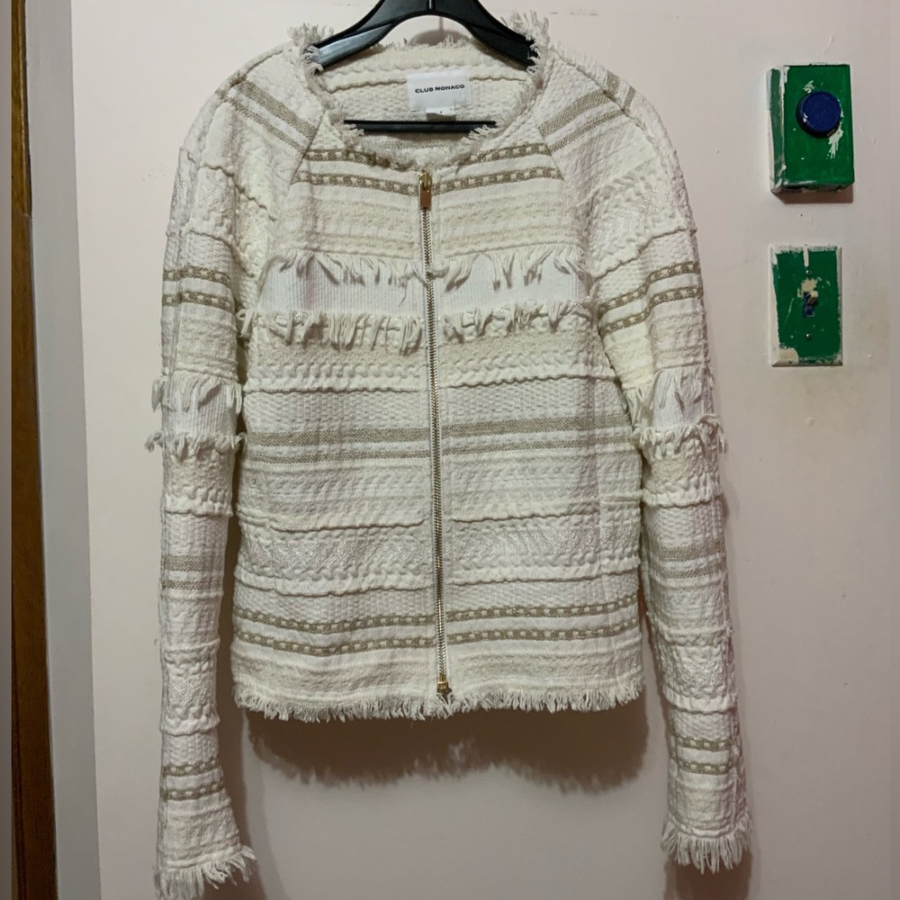 Club Monaco collarless jacket